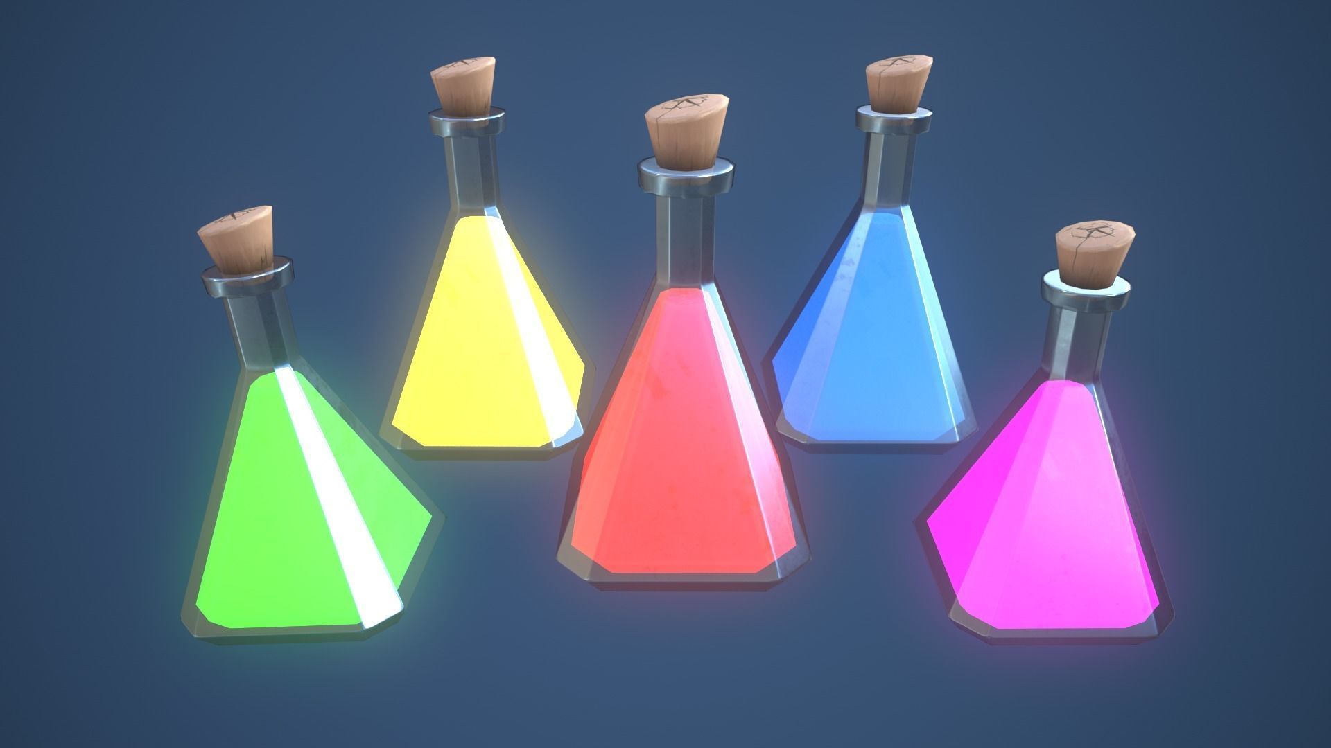 Stylized Magic Alchemy Potion Low-poly 3D model_2