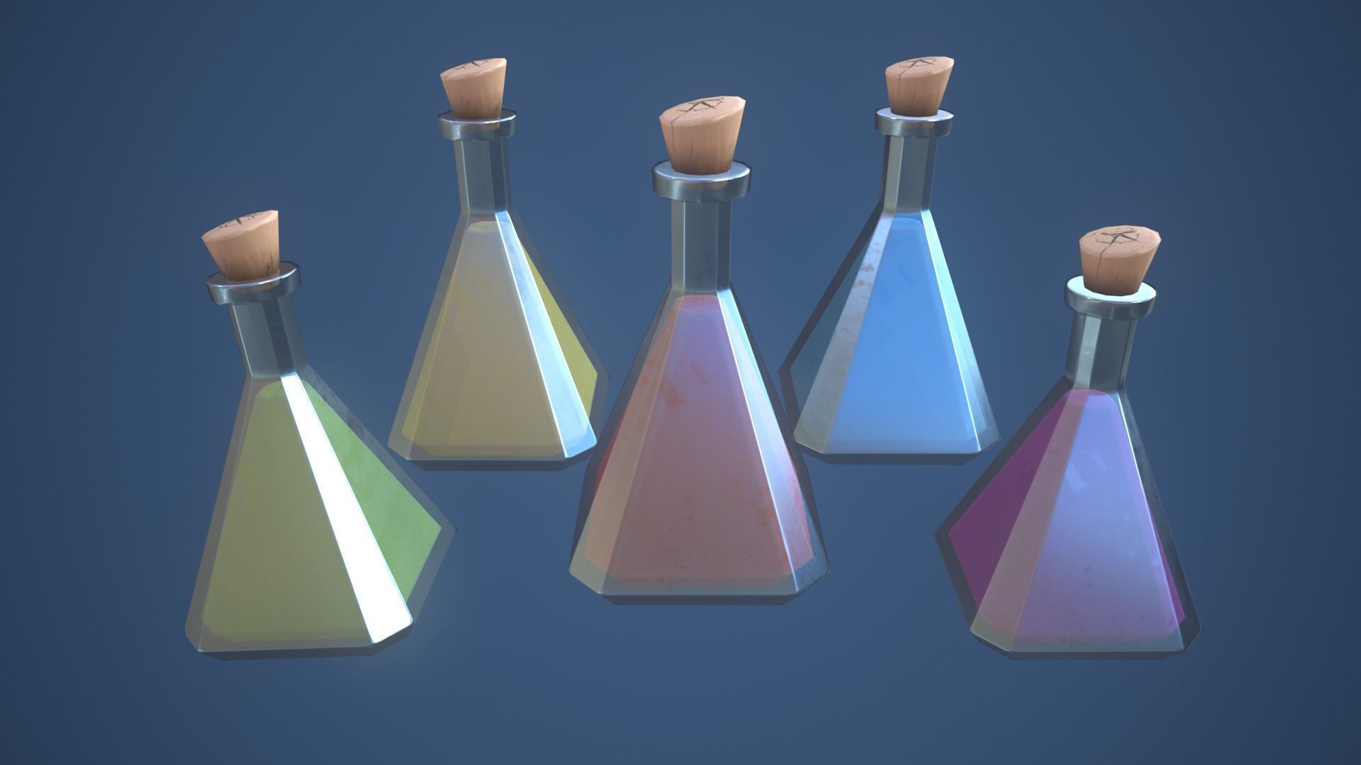 Stylized Magic Alchemy Potion Low-poly 3D model_3