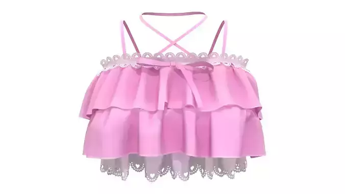 Japanese Lolita Ruffles Amp Top Pink and Black
