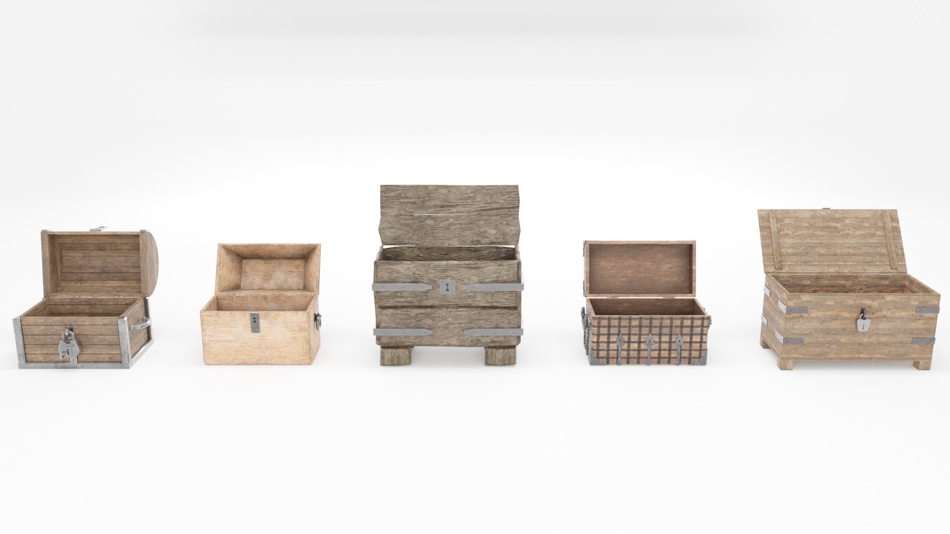 Medieval Chests Pack 3D model_3