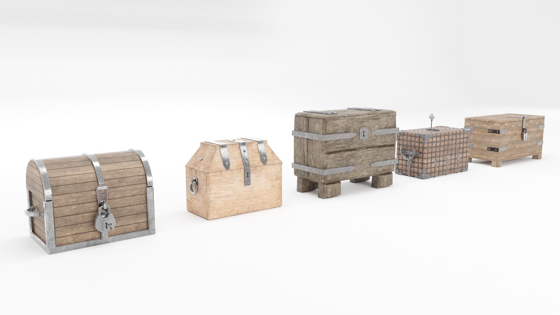 Medieval Chests Pack 3D model_5