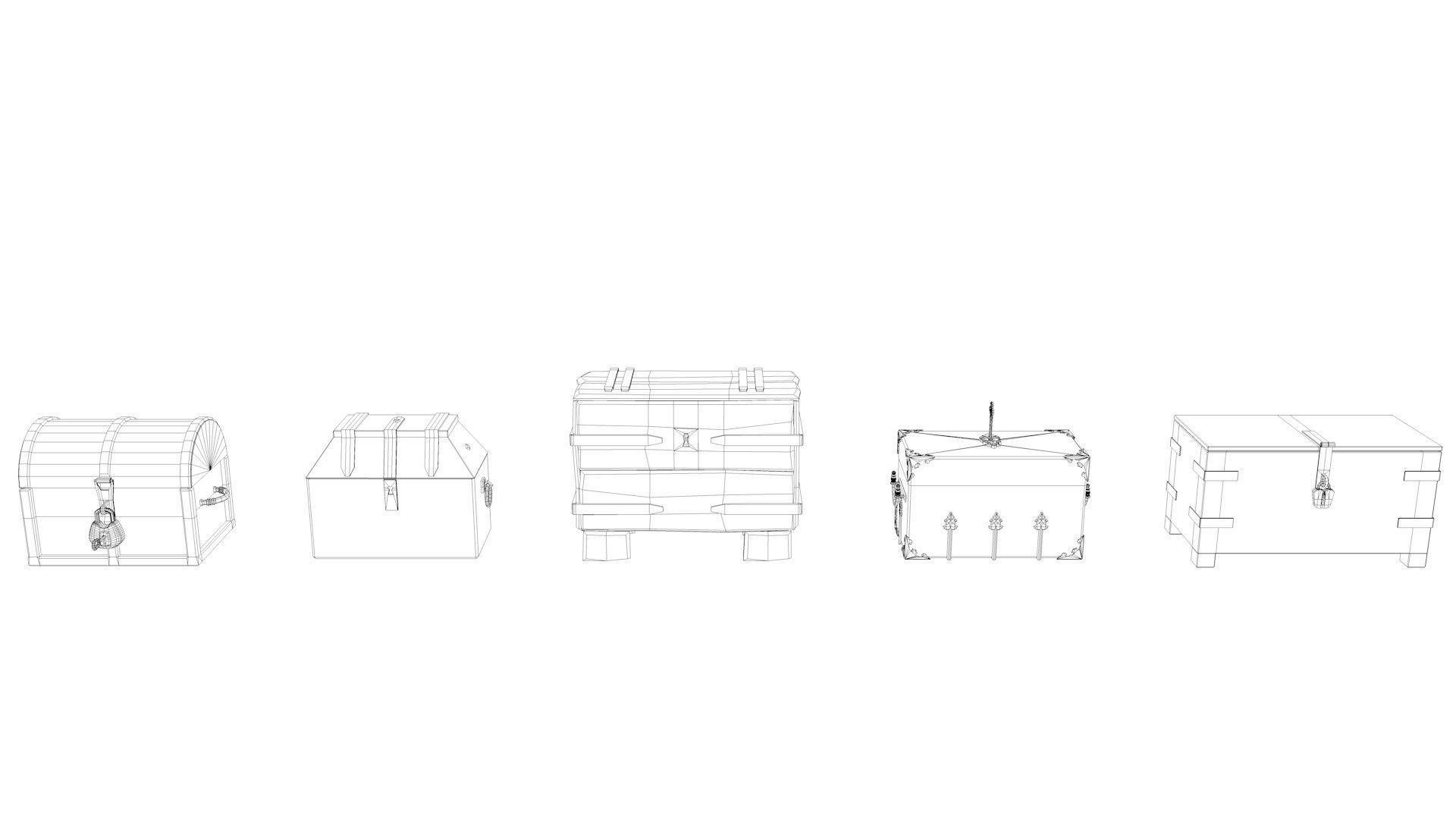 Medieval Chests Pack 3D model_2