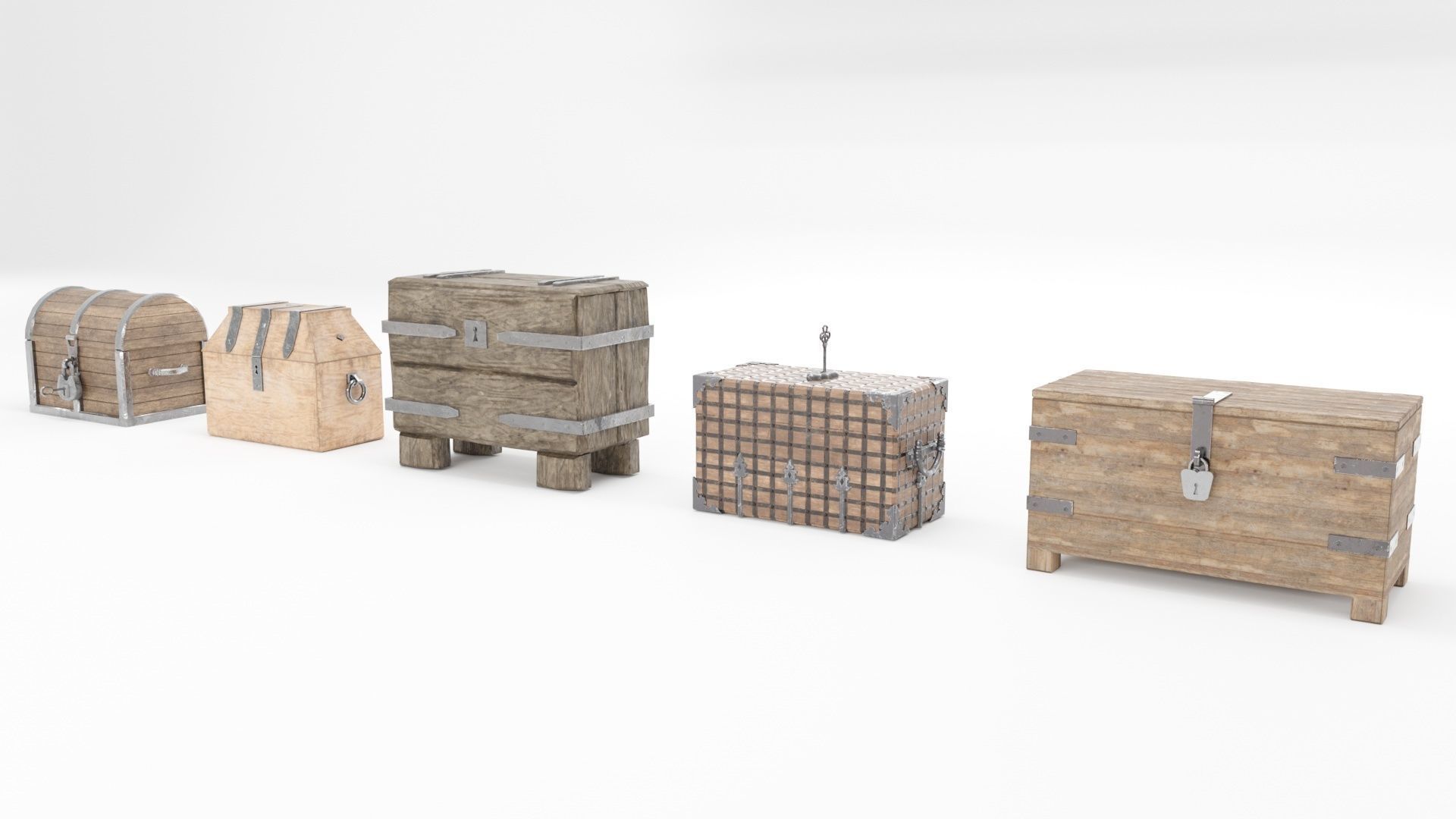 Medieval Chests Pack 3D model_7