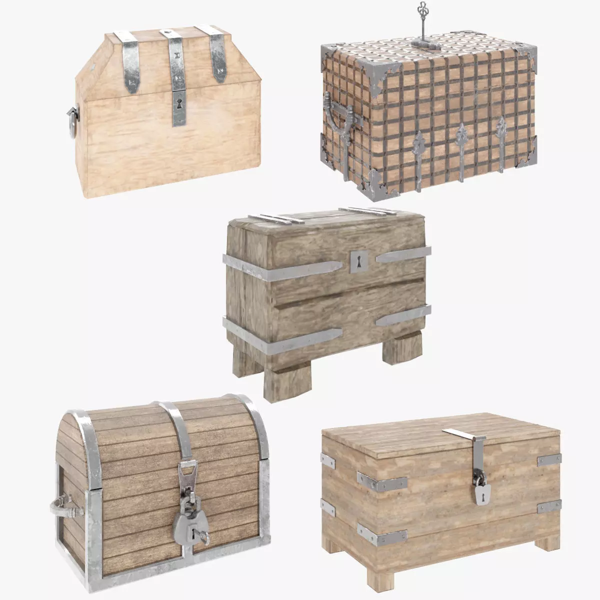 Medieval Chests Pack 3D model_0