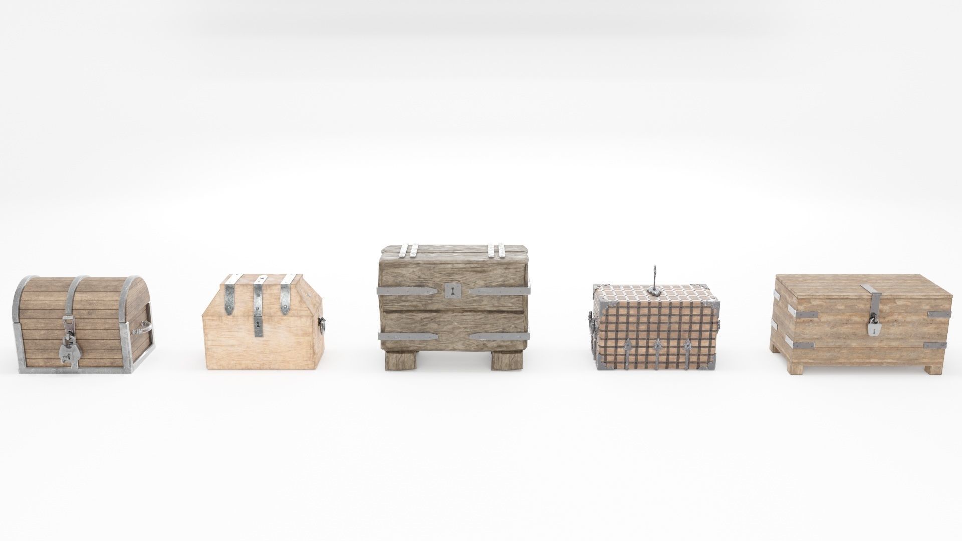 Medieval Chests Pack 3D model_1