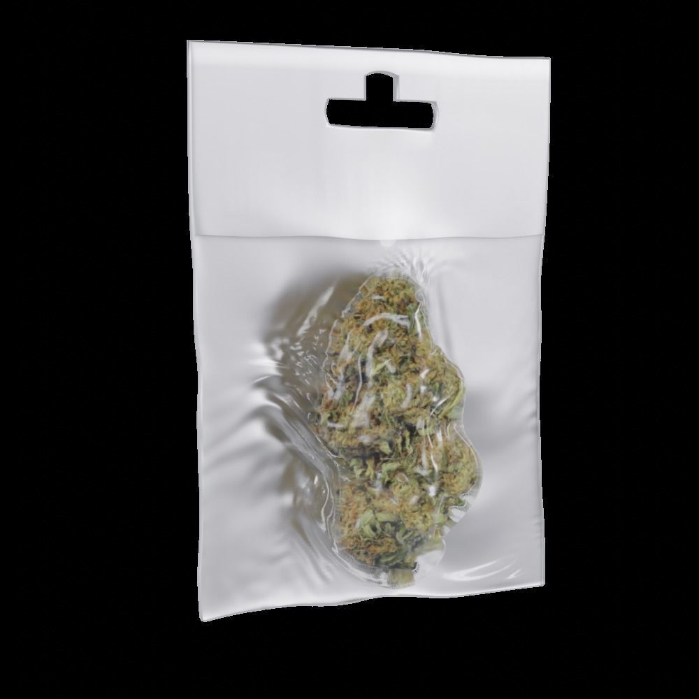 Vacuum-Packed Cannabis Weed Bag 3D model_1