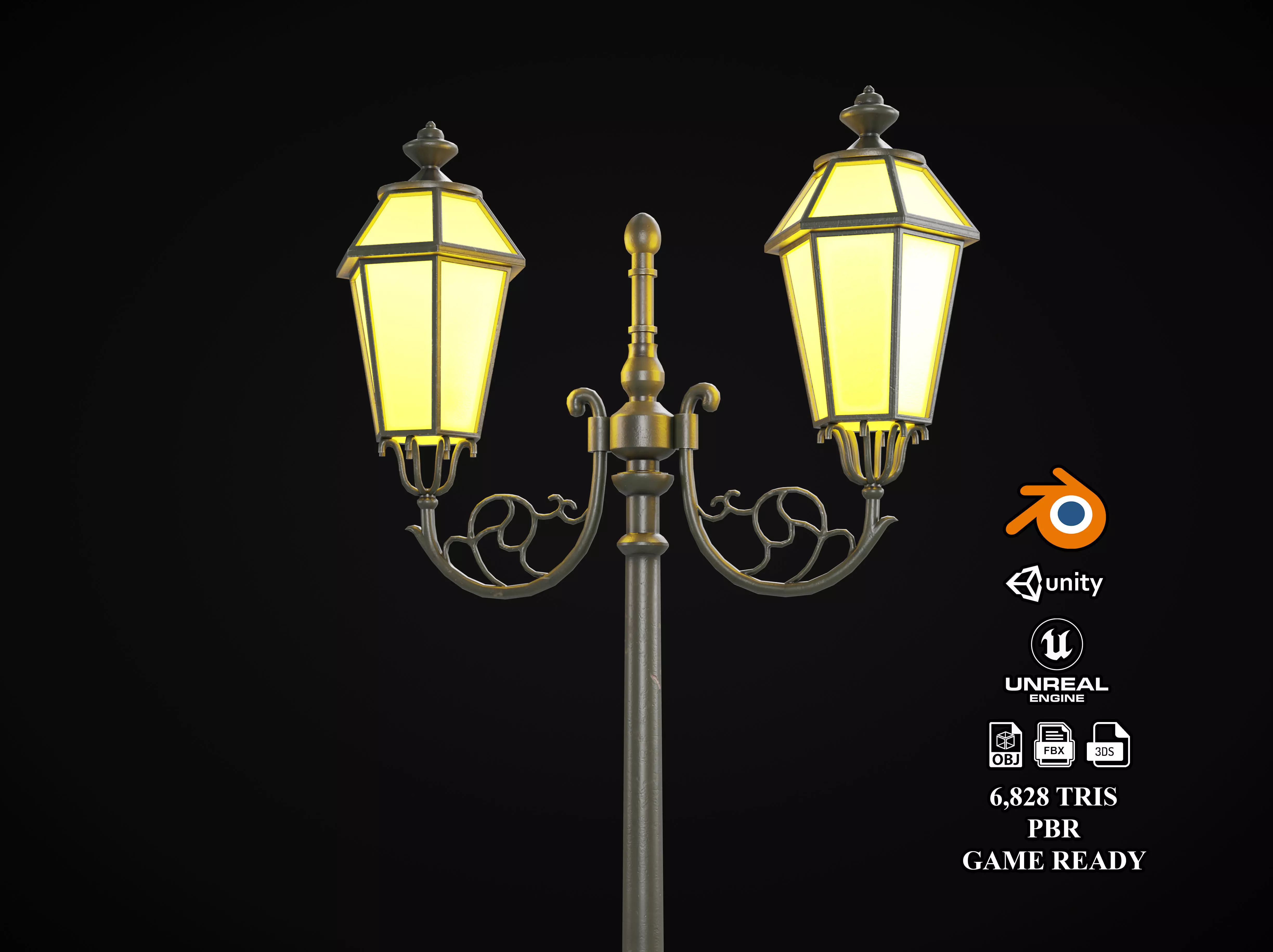 Street lamp Free low-poly 3D model