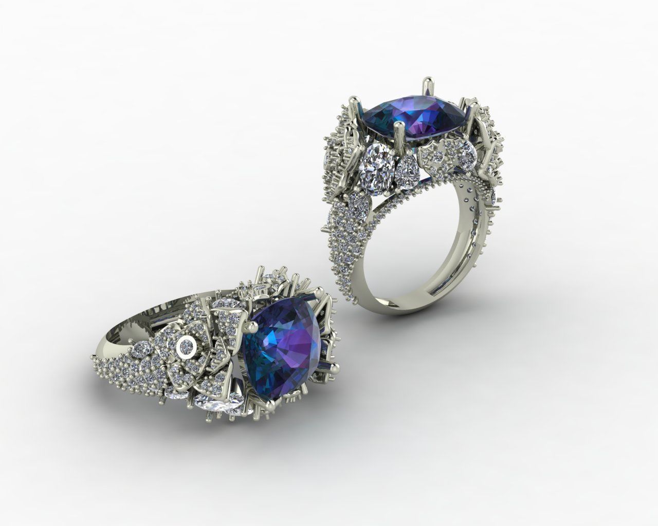 Big jewelry ring 3D print model_4