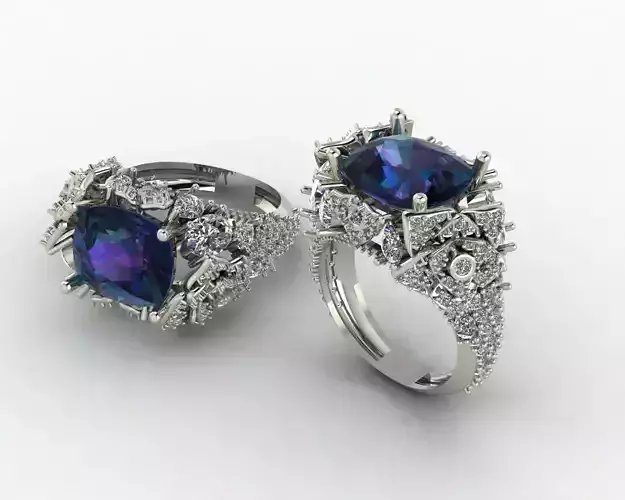 Big jewelry ring 3D print model