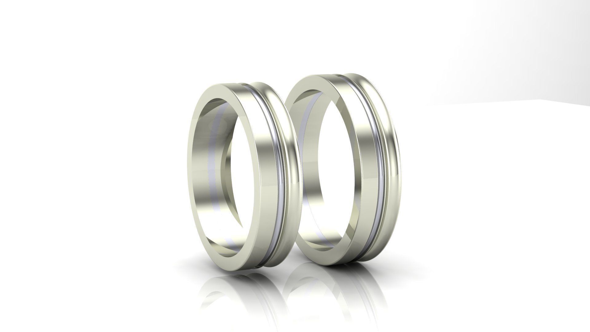 Par de aliancas desenhada 3D print model_1