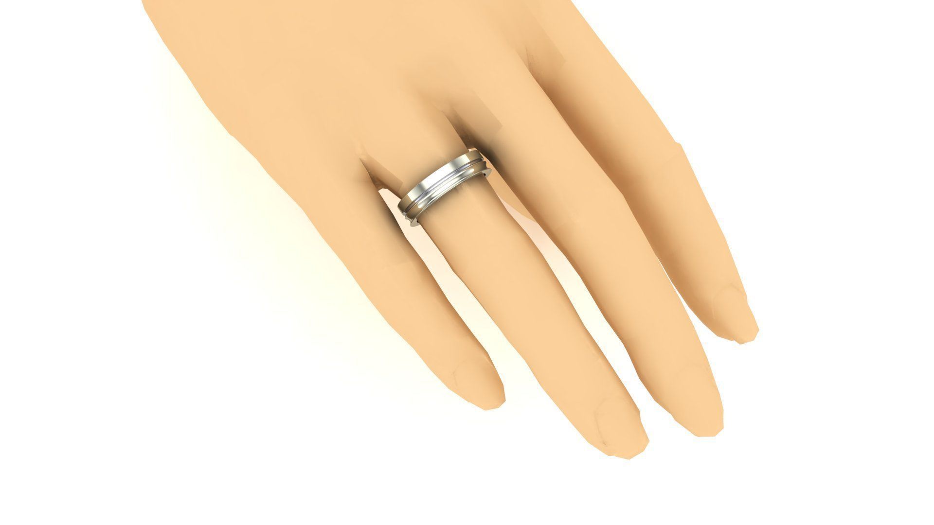 Par de aliancas desenhada 3D print model_2