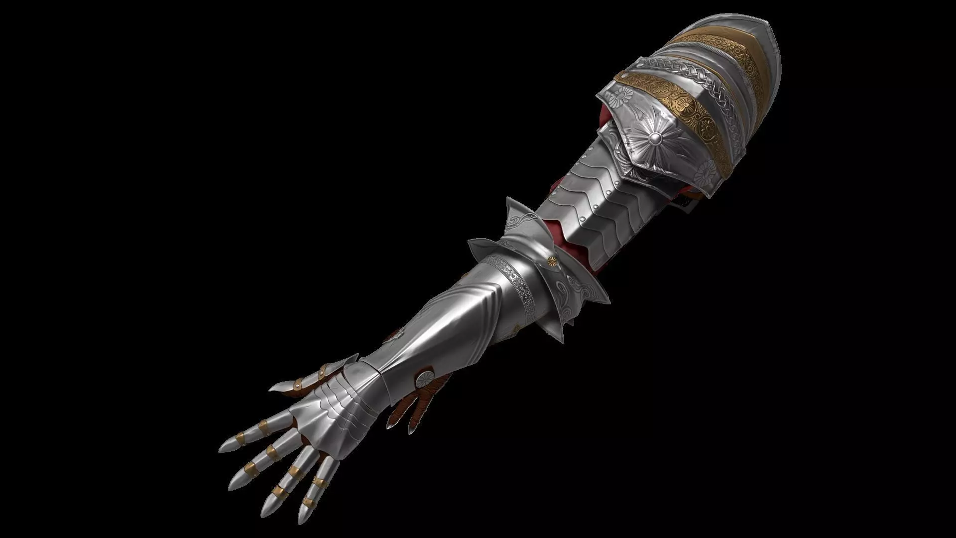 Female Knigt Arm Armor Set Sculpt Project 3D model_0