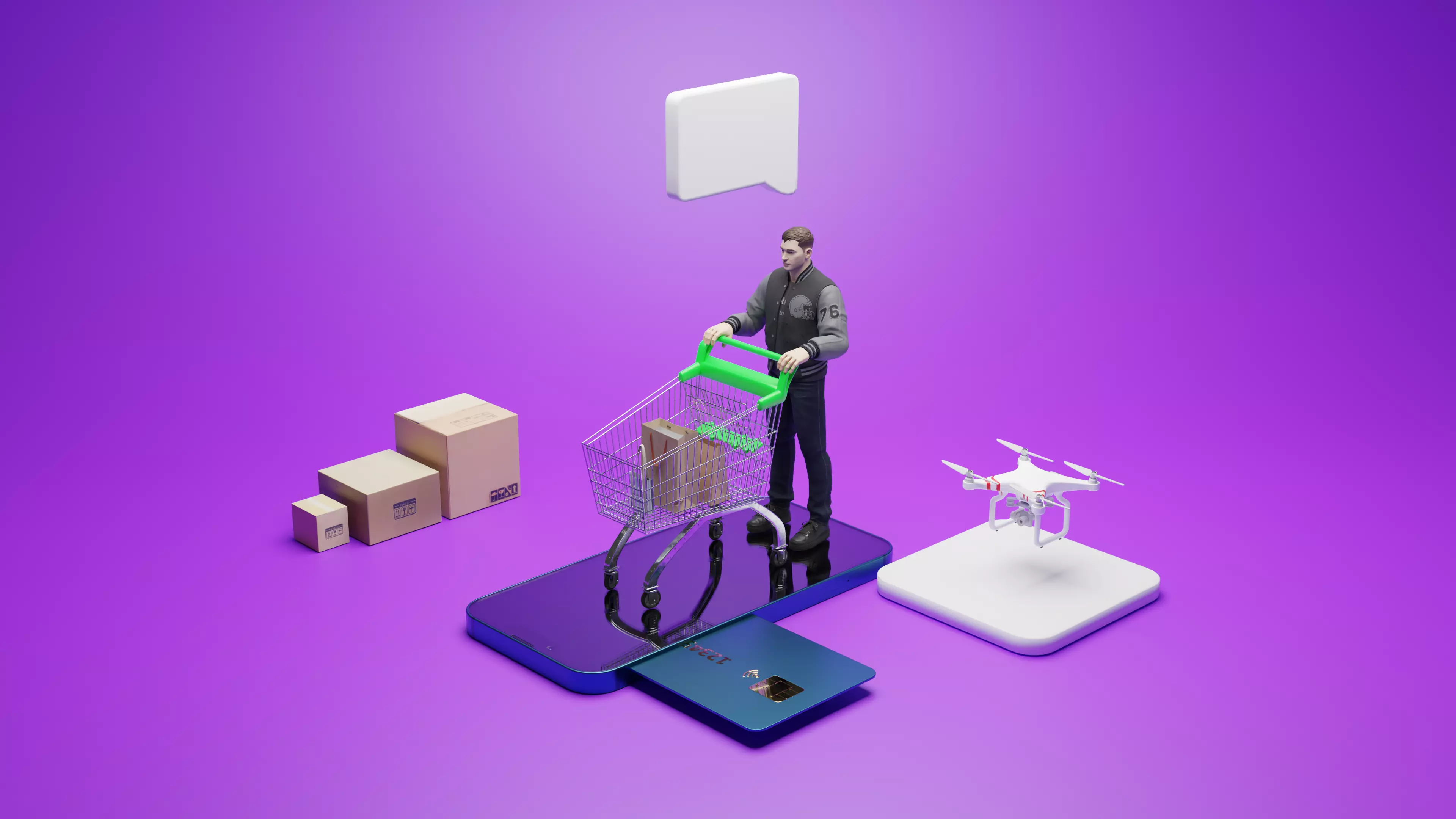 Cart-Based Mobile Shopping Made Easy 3D model_0