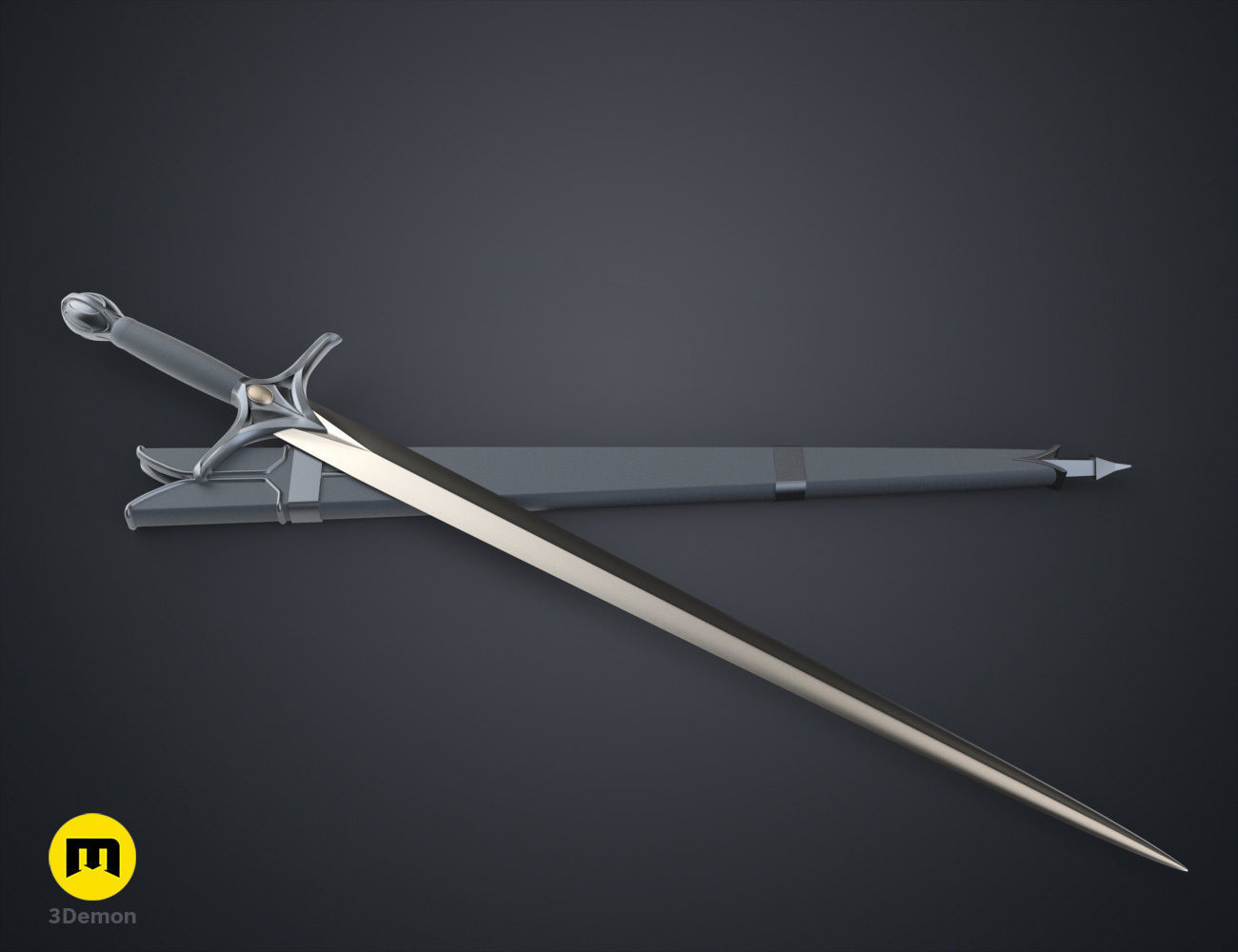 Galadriels Sword and Scabbard - Rings of Power 3D print model_11