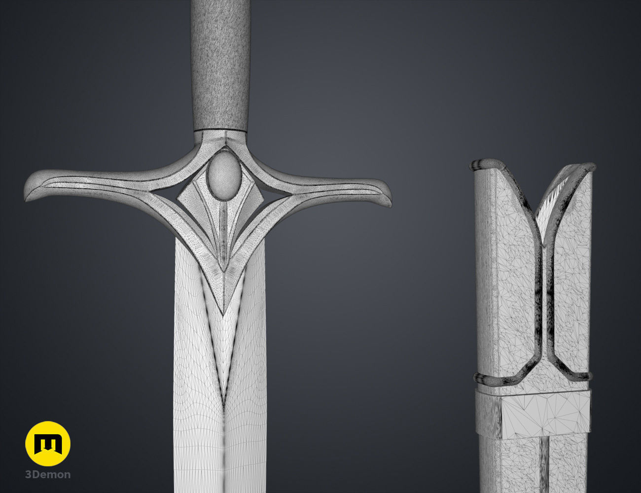 Galadriels Sword and Scabbard - Rings of Power 3D print model_15