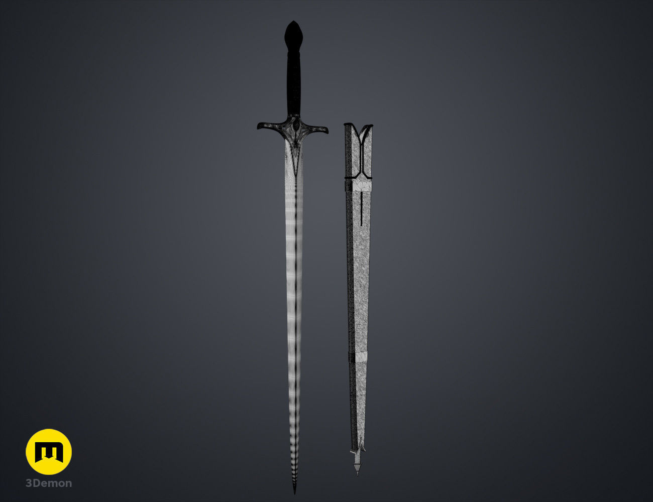 Galadriels Sword and Scabbard - Rings of Power 3D print model_13