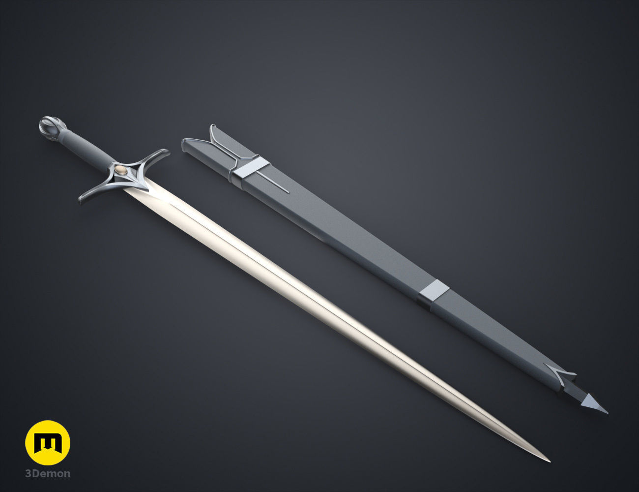 Galadriels Sword and Scabbard - Rings of Power 3D print model_3