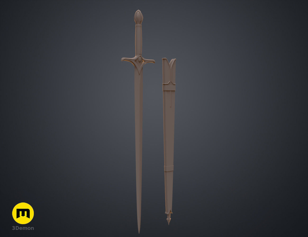 Galadriels Sword and Scabbard - Rings of Power 3D print model_12