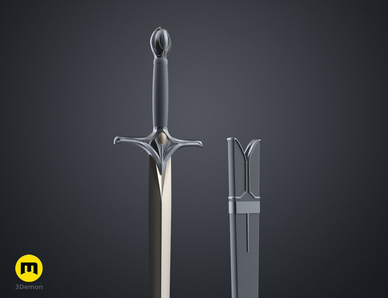 Galadriels Sword and Scabbard - Rings of Power 3D print model_4