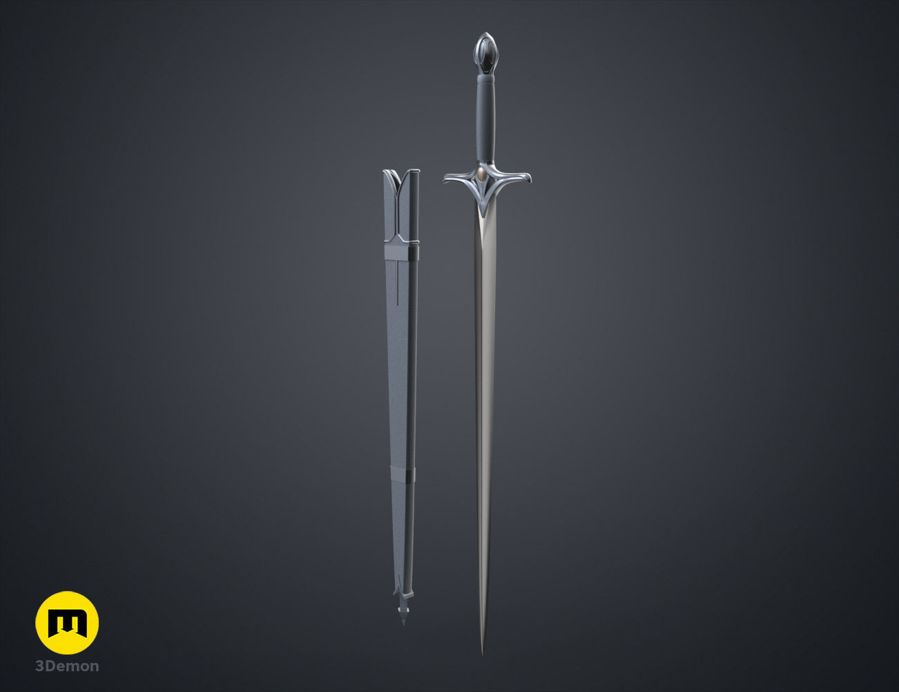 Galadriels Sword and Scabbard - Rings of Power 3D print model_24