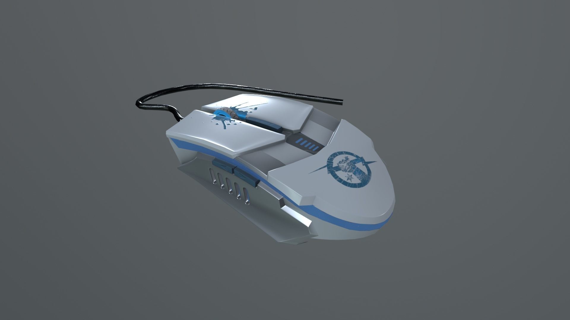 USB Mouse Low-poly 3D model_4