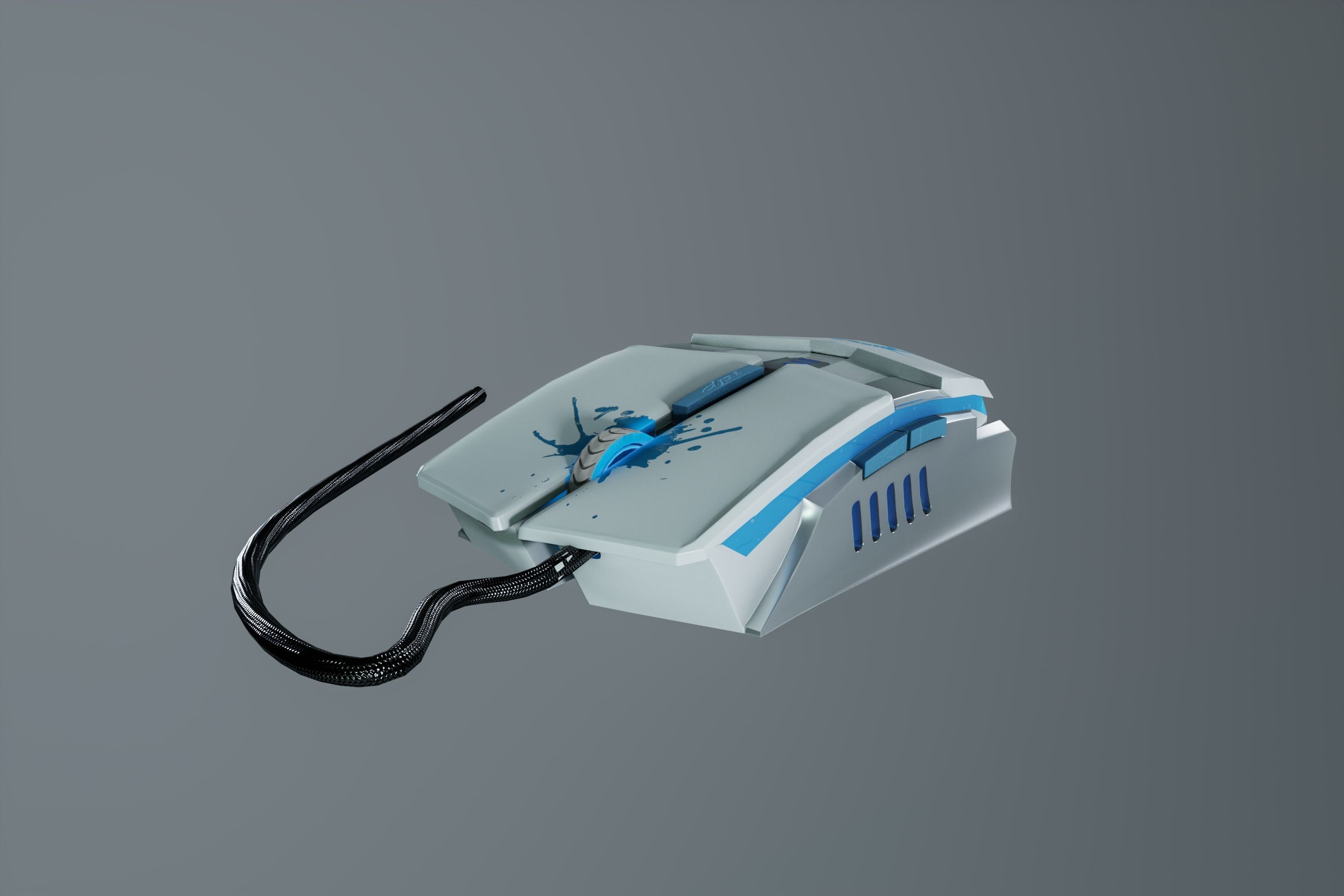 USB Mouse Low-poly 3D model_7