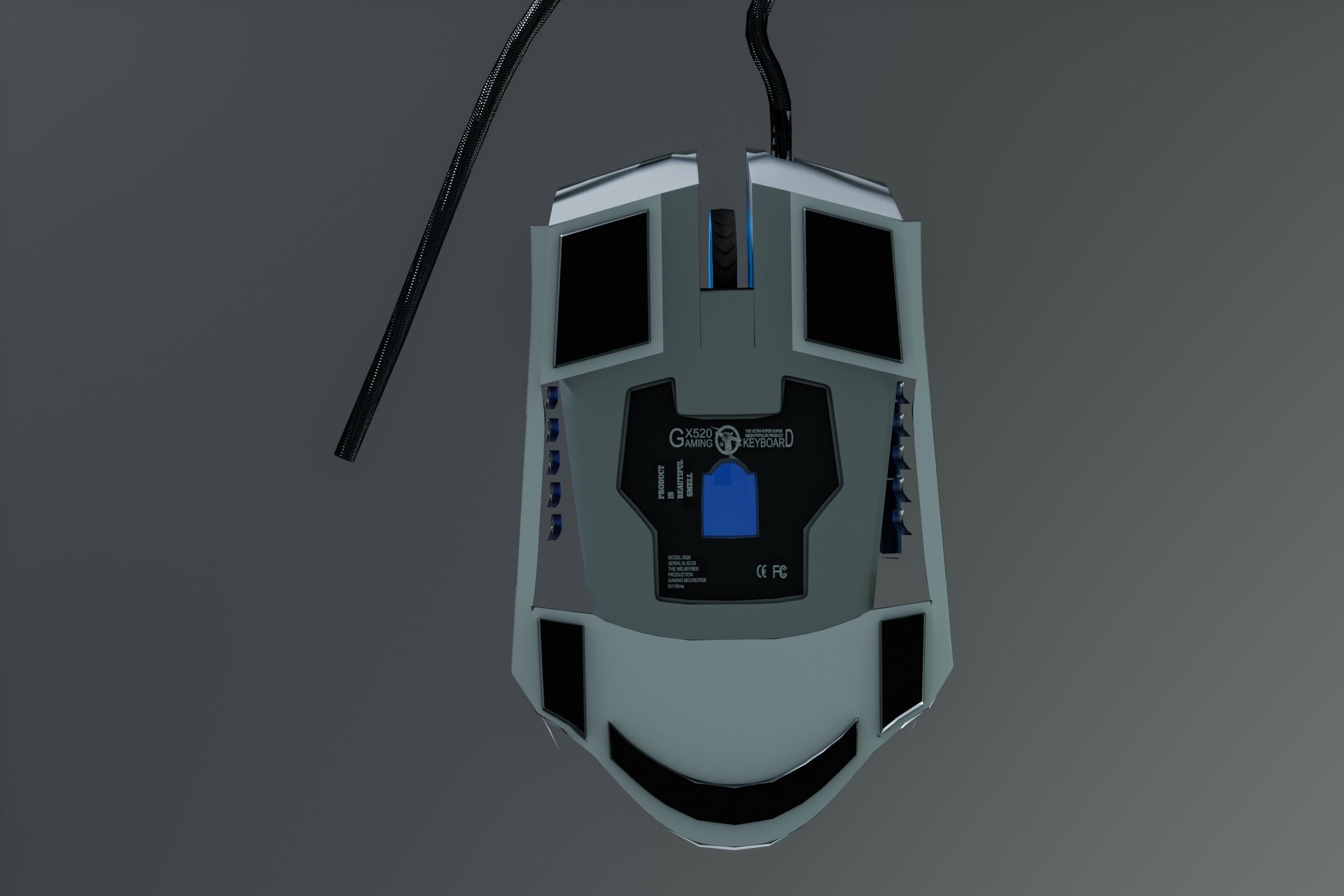 USB Mouse Low-poly 3D model_3