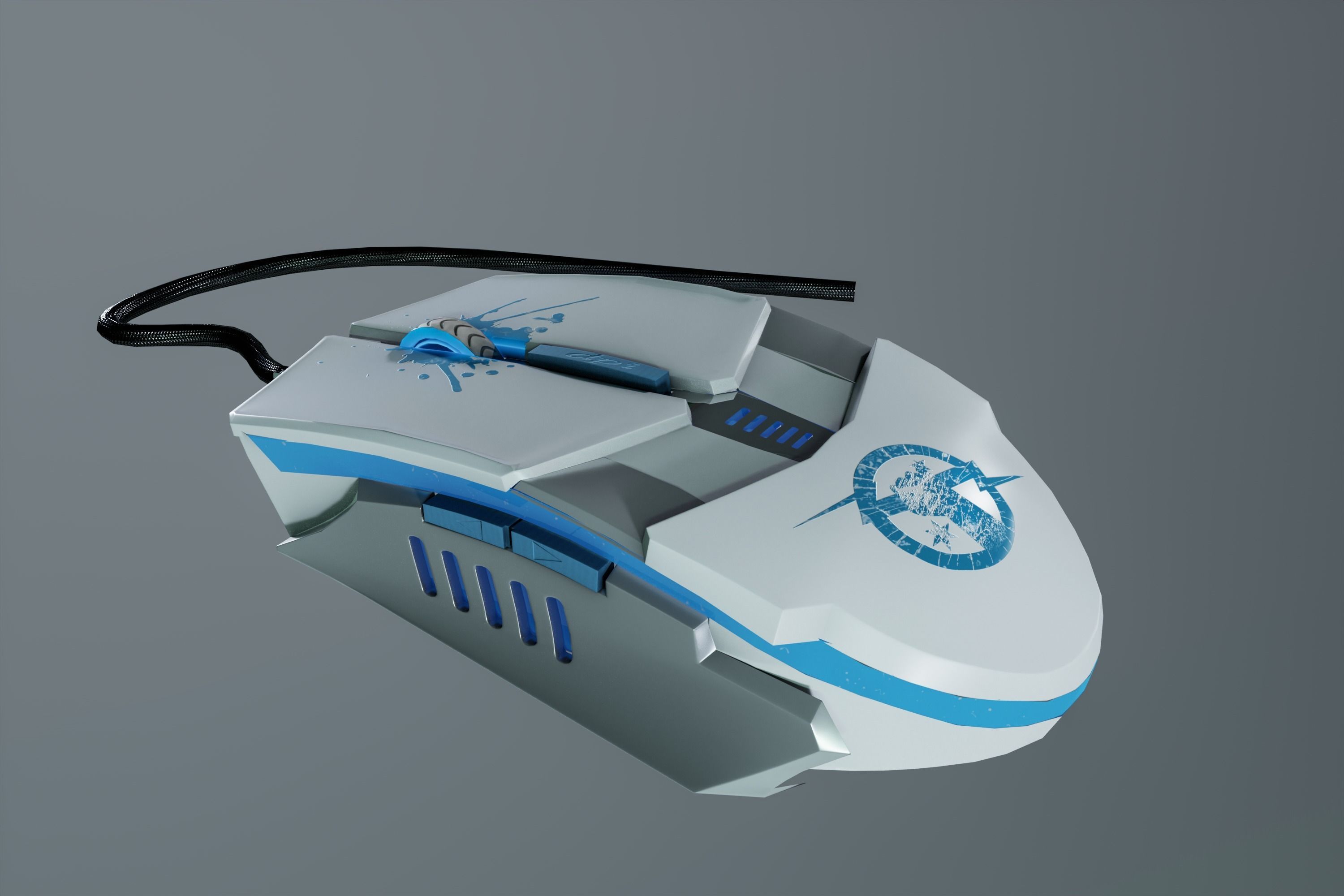 USB Mouse Low-poly 3D model_5