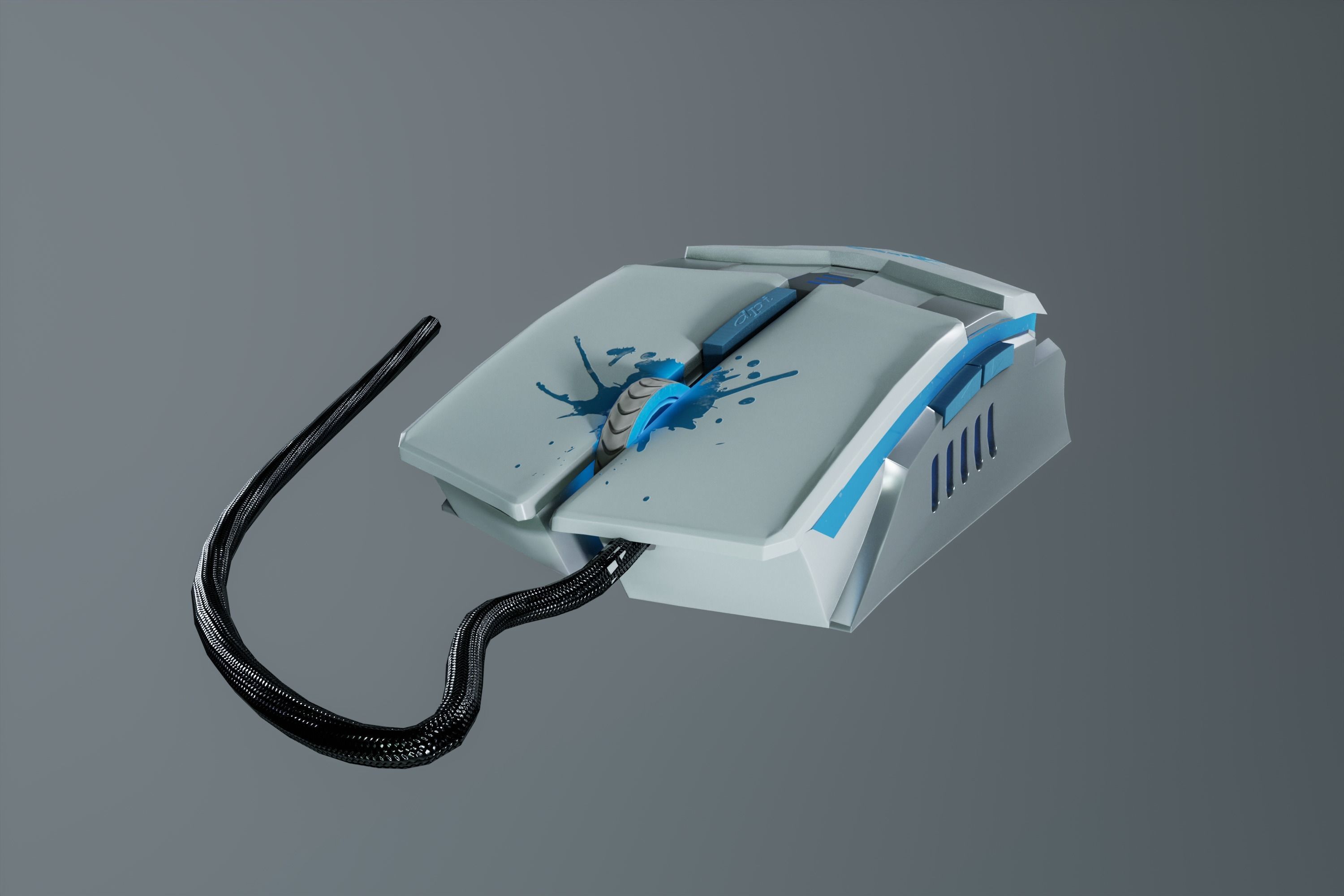 USB Mouse Low-poly 3D model_6