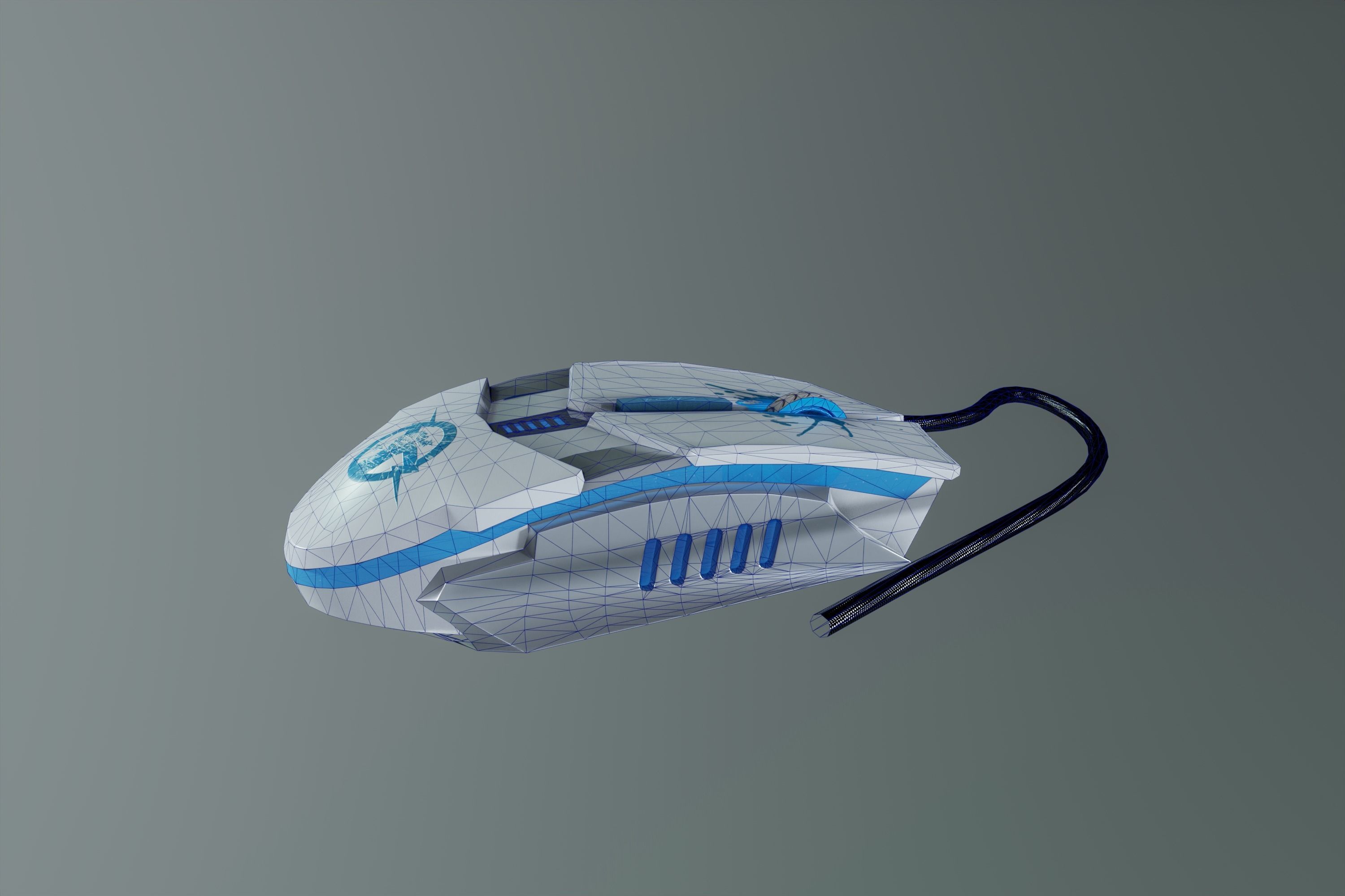 USB Mouse Low-poly 3D model_2