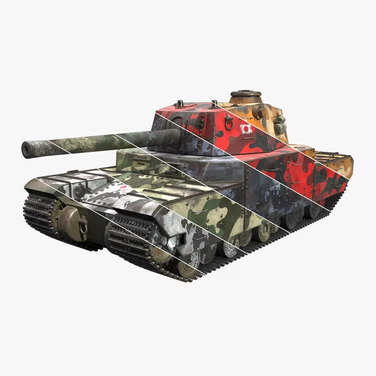 Type 2605 Super Heavy Tank Camouflages set 3D model_0