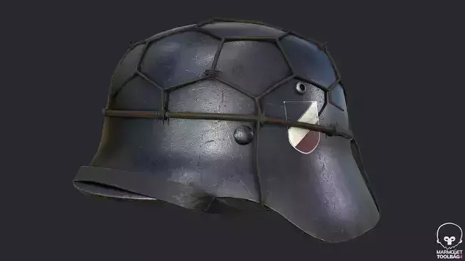 PBR WW2 German Helmet - Military Steel Combat Helmet - Stahlhelm Low-poly 3D model