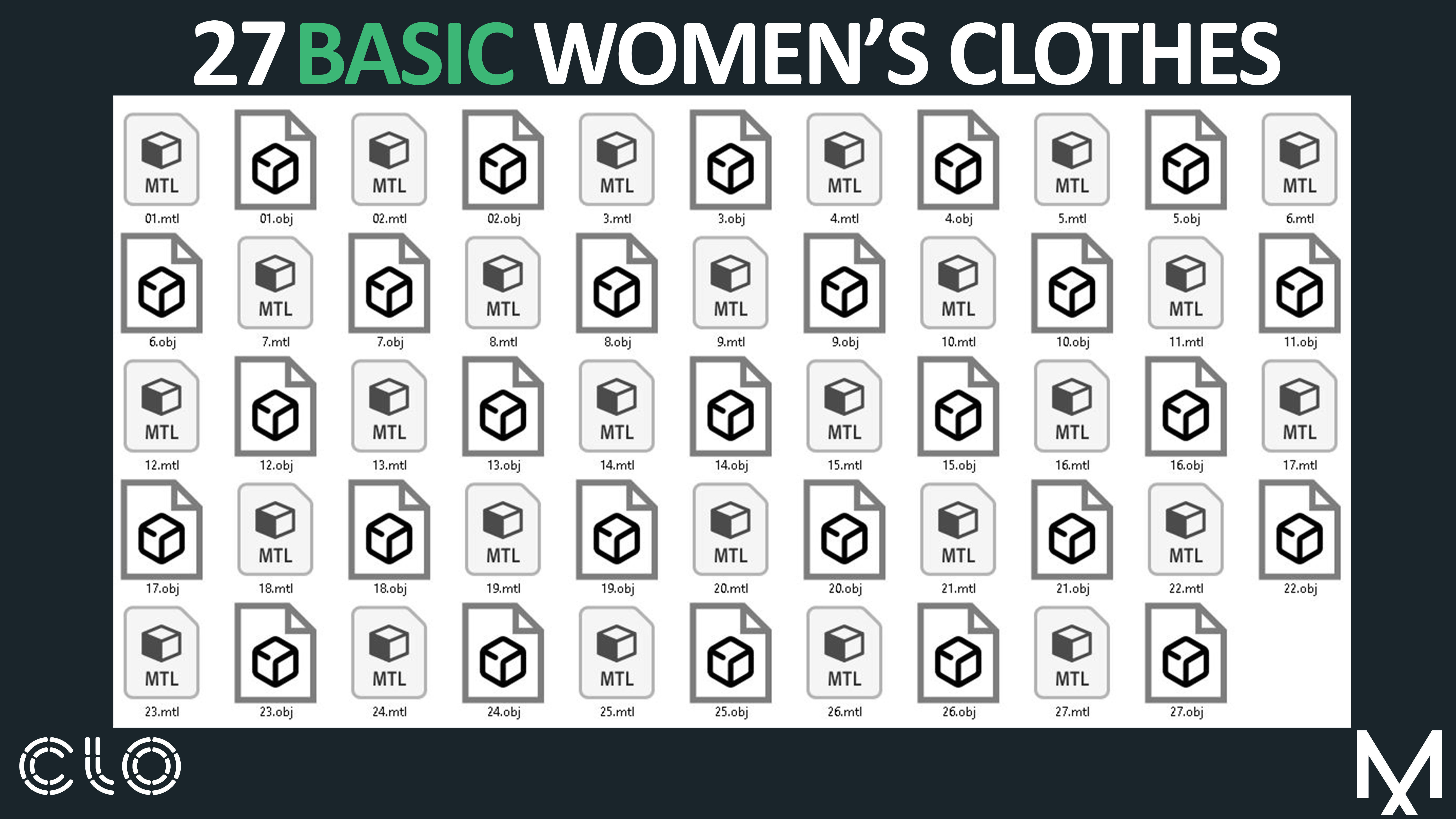 27 Basic women clothes Marvelous clo3d zprj obj fbx 3D model_8