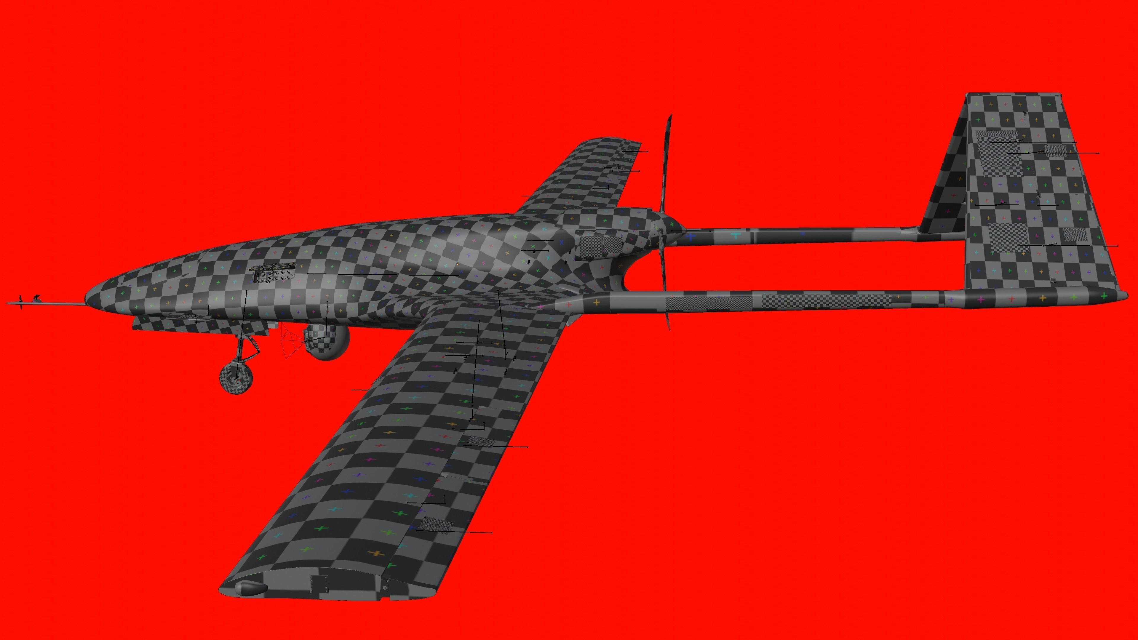 Bayraktar TB2  Low-poly 3D model_38