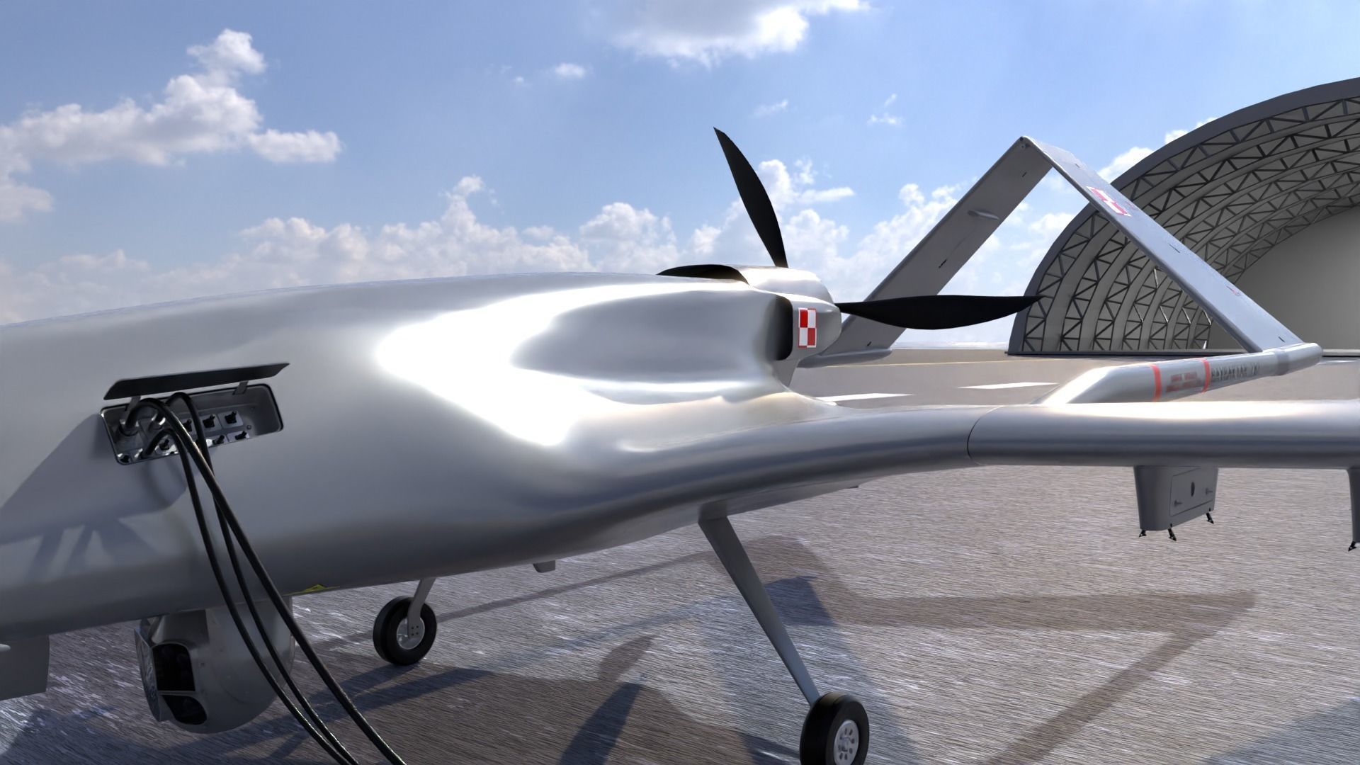 Bayraktar TB2  Low-poly 3D model_18