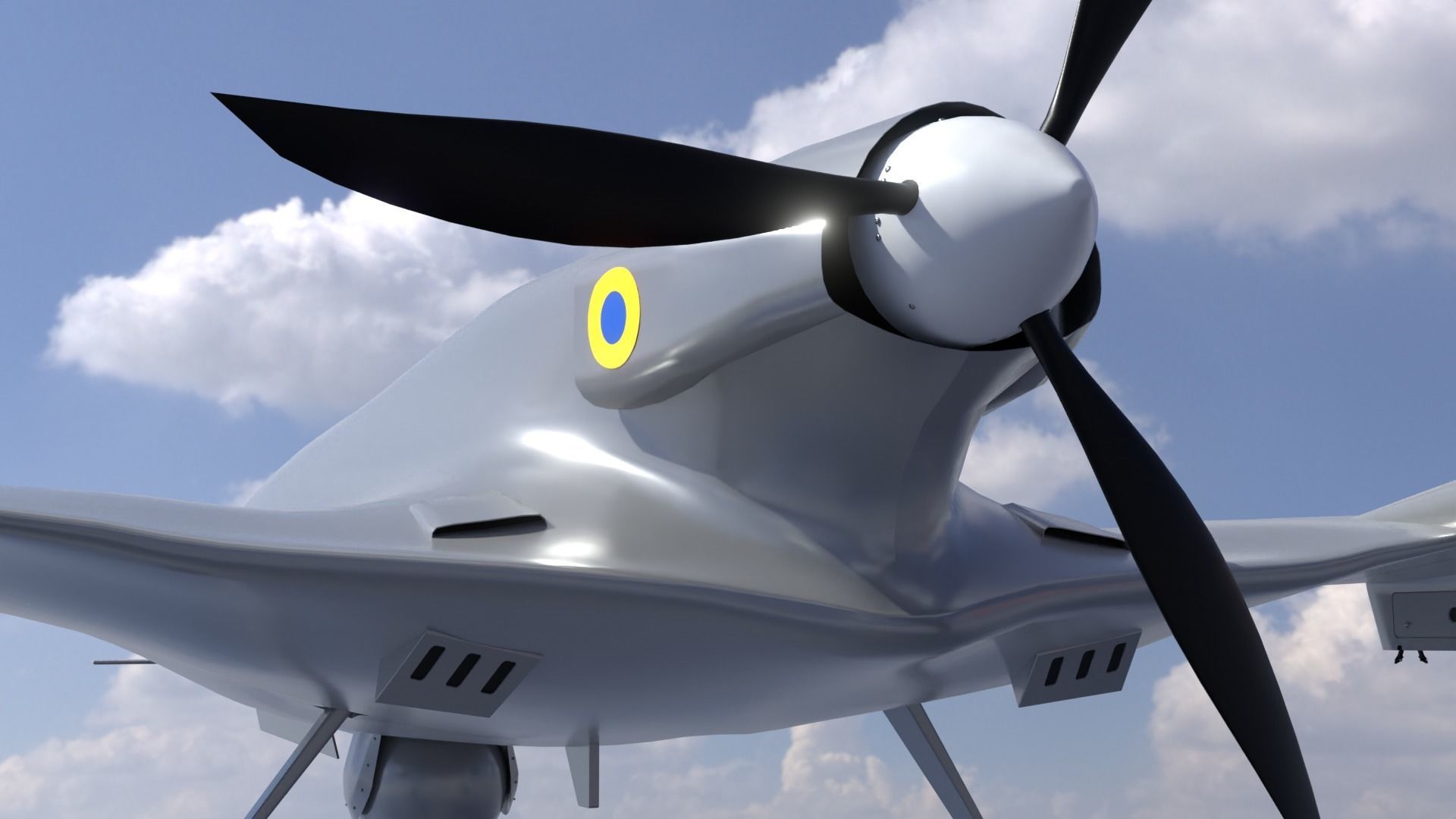 Bayraktar TB2  Low-poly 3D model_13