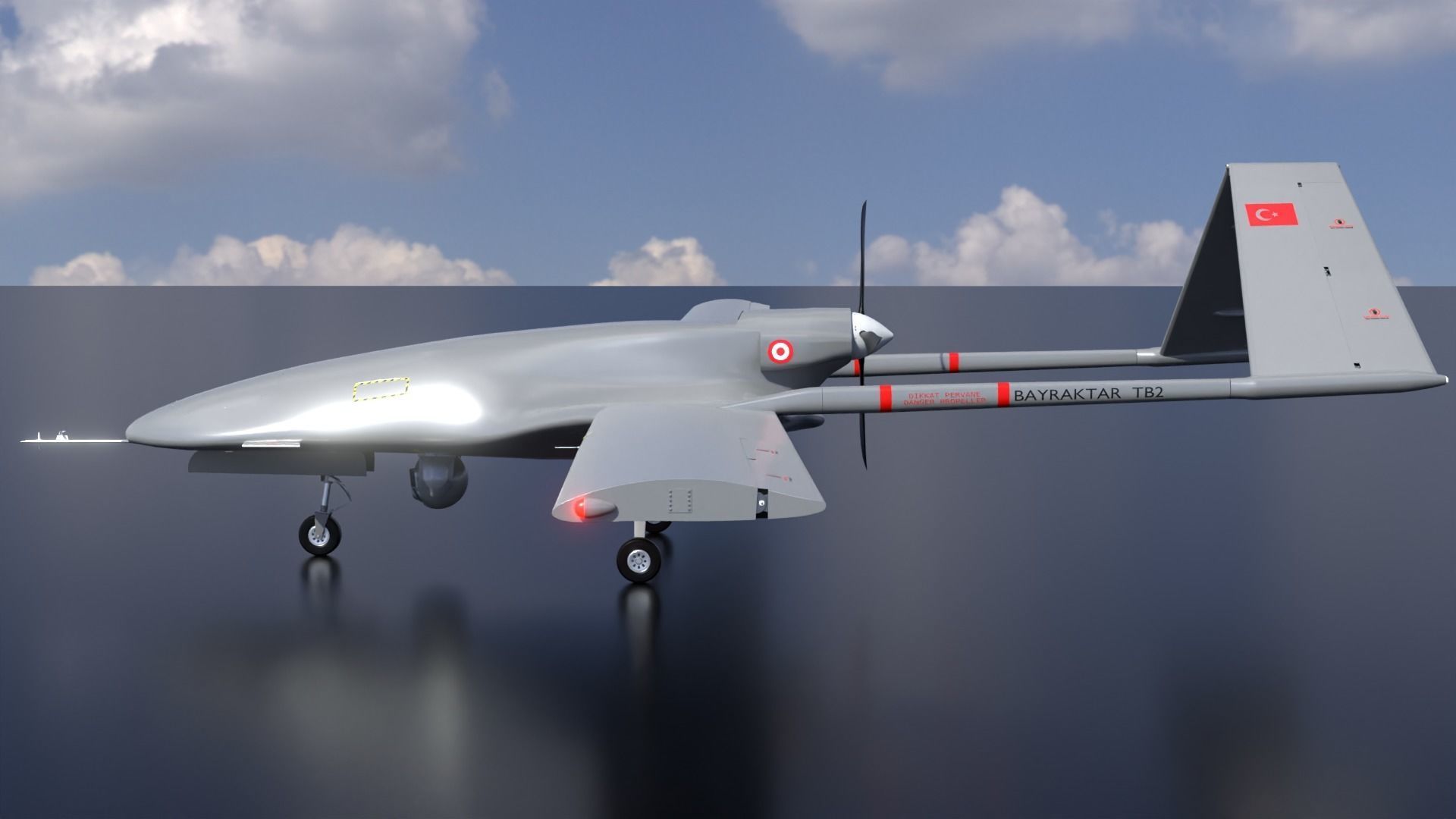 Bayraktar TB2  Low-poly 3D model_6