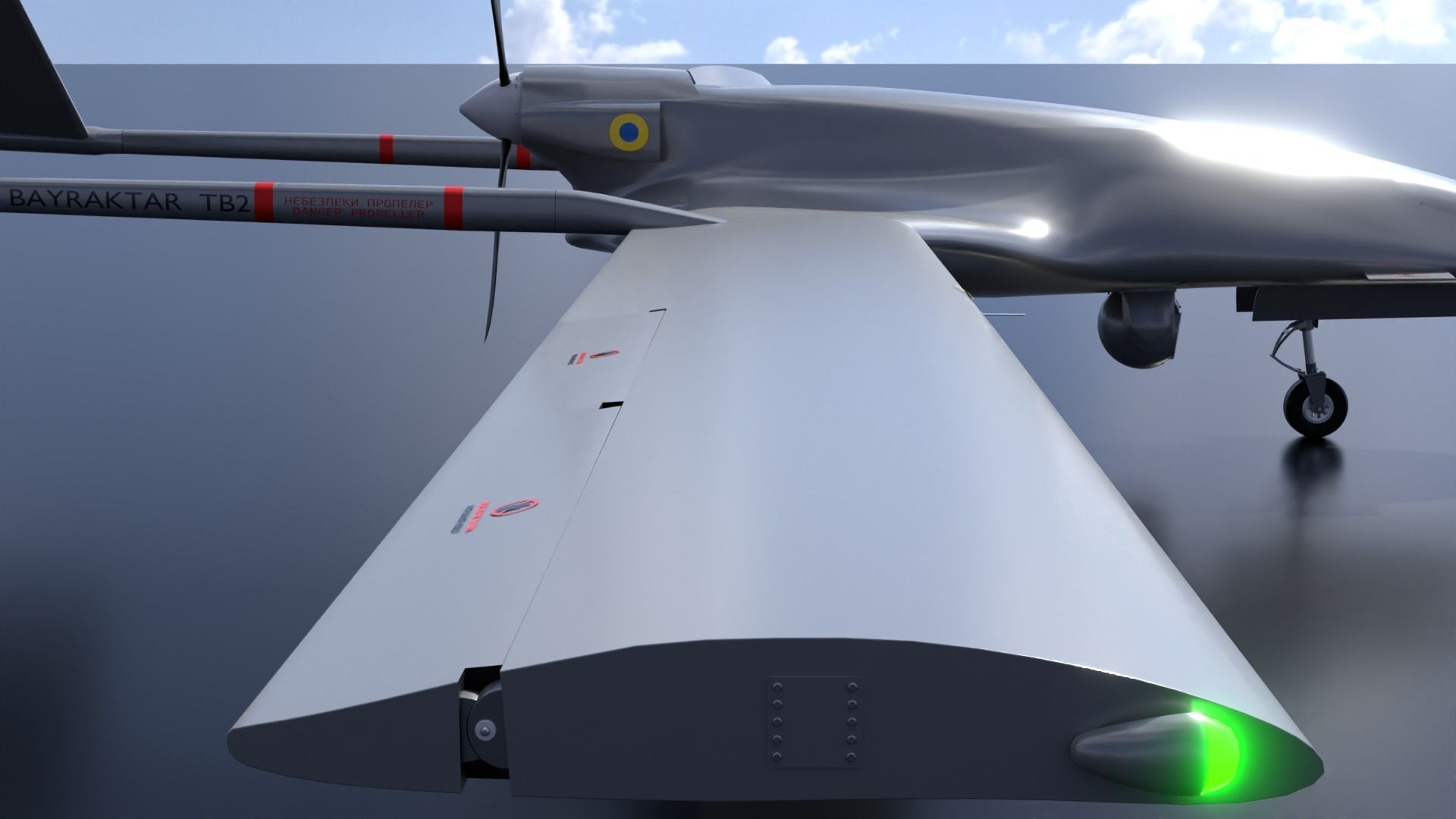 Bayraktar TB2  Low-poly 3D model_10