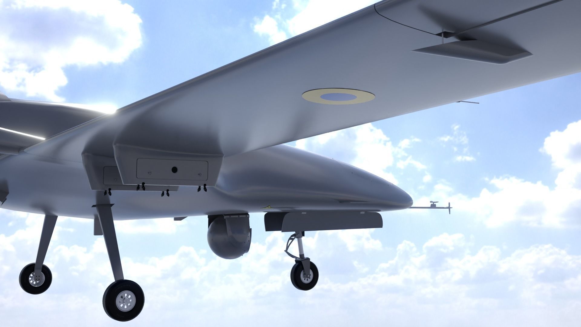 Bayraktar TB2  Low-poly 3D model_11