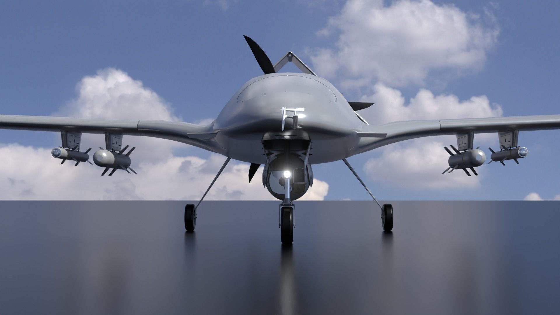 Bayraktar TB2  Low-poly 3D model_4