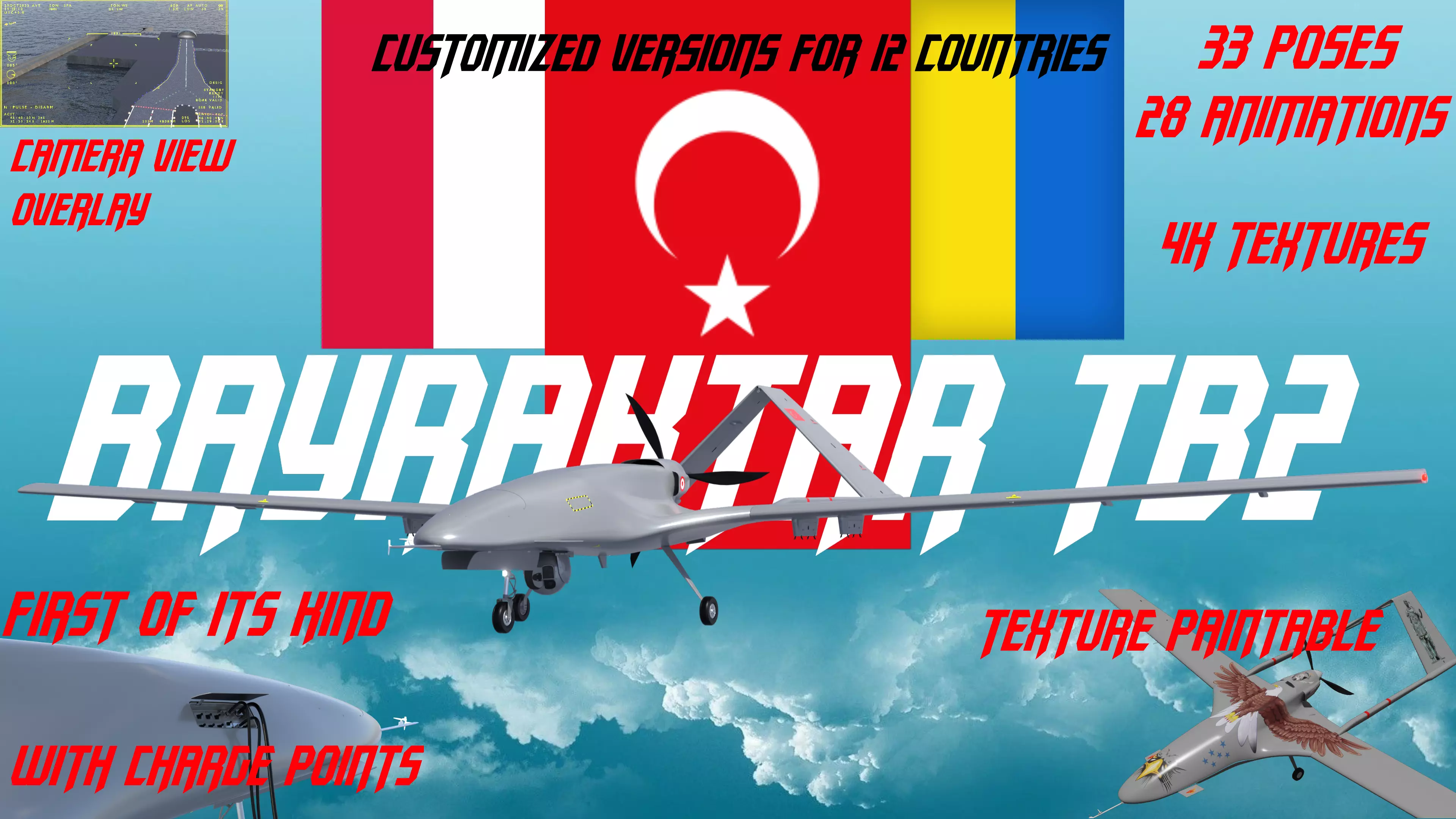 Bayraktar TB2  Low-poly 3D model_0