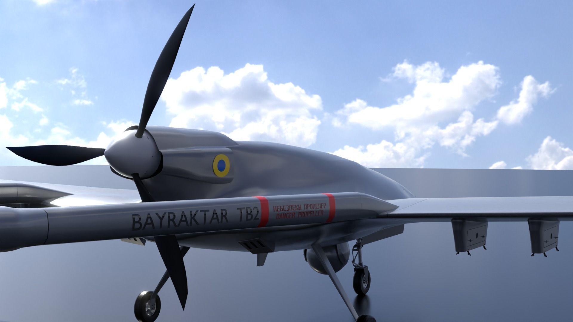 Bayraktar TB2  Low-poly 3D model_9