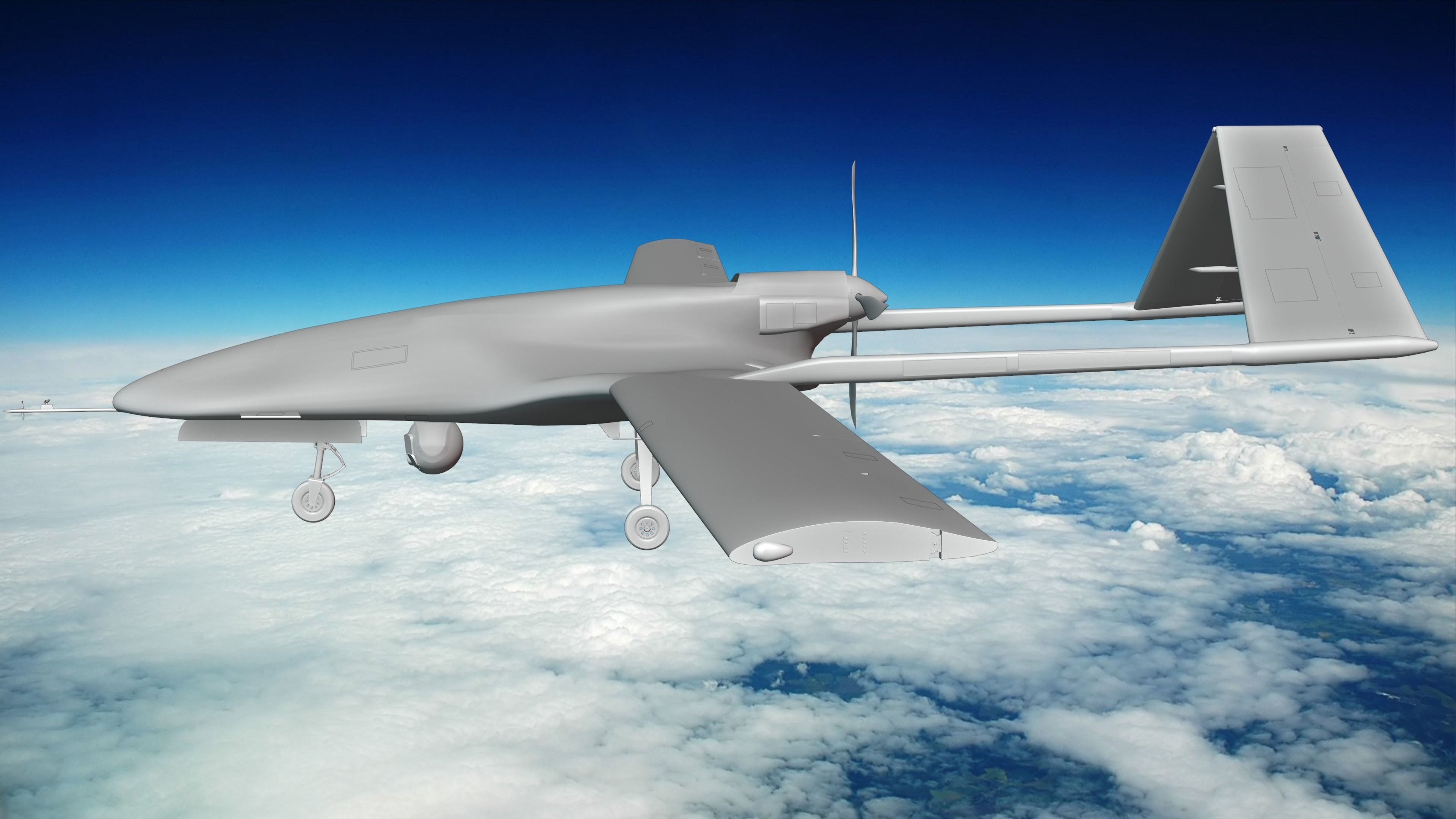 Bayraktar TB2  Low-poly 3D model_24