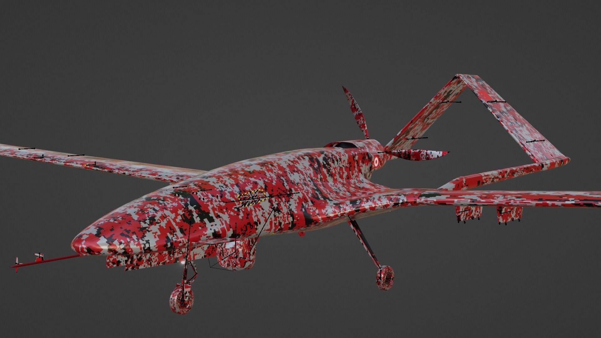 Bayraktar TB2  Low-poly 3D model_44