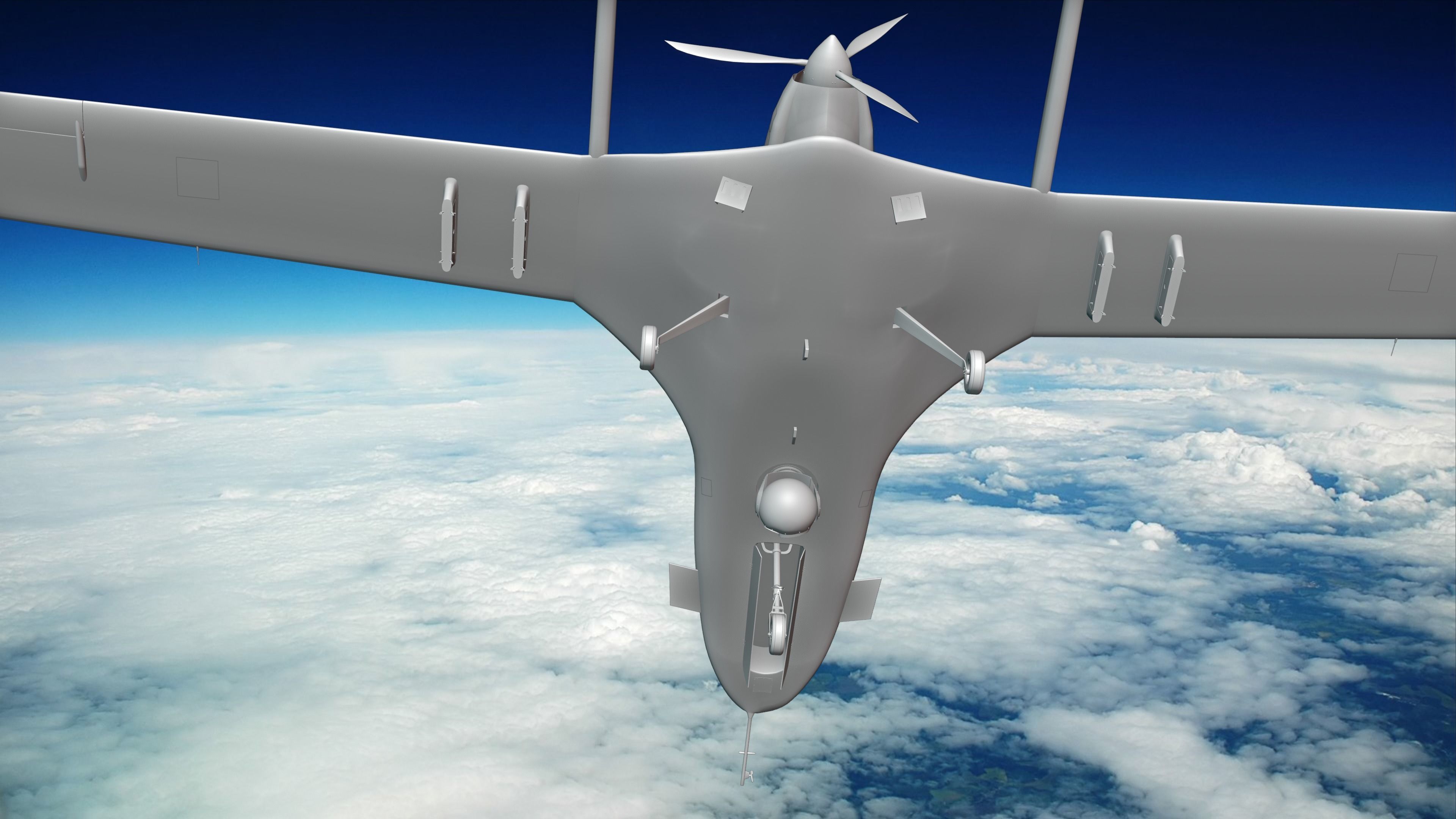 Bayraktar TB2  Low-poly 3D model_27