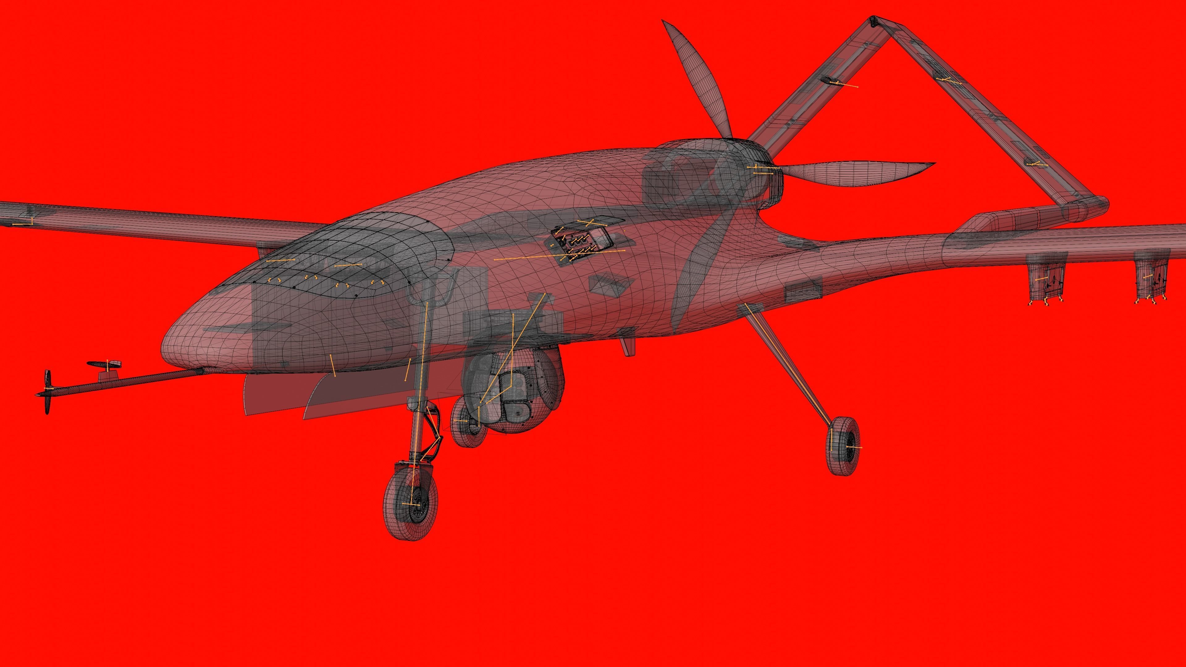 Bayraktar TB2  Low-poly 3D model_36