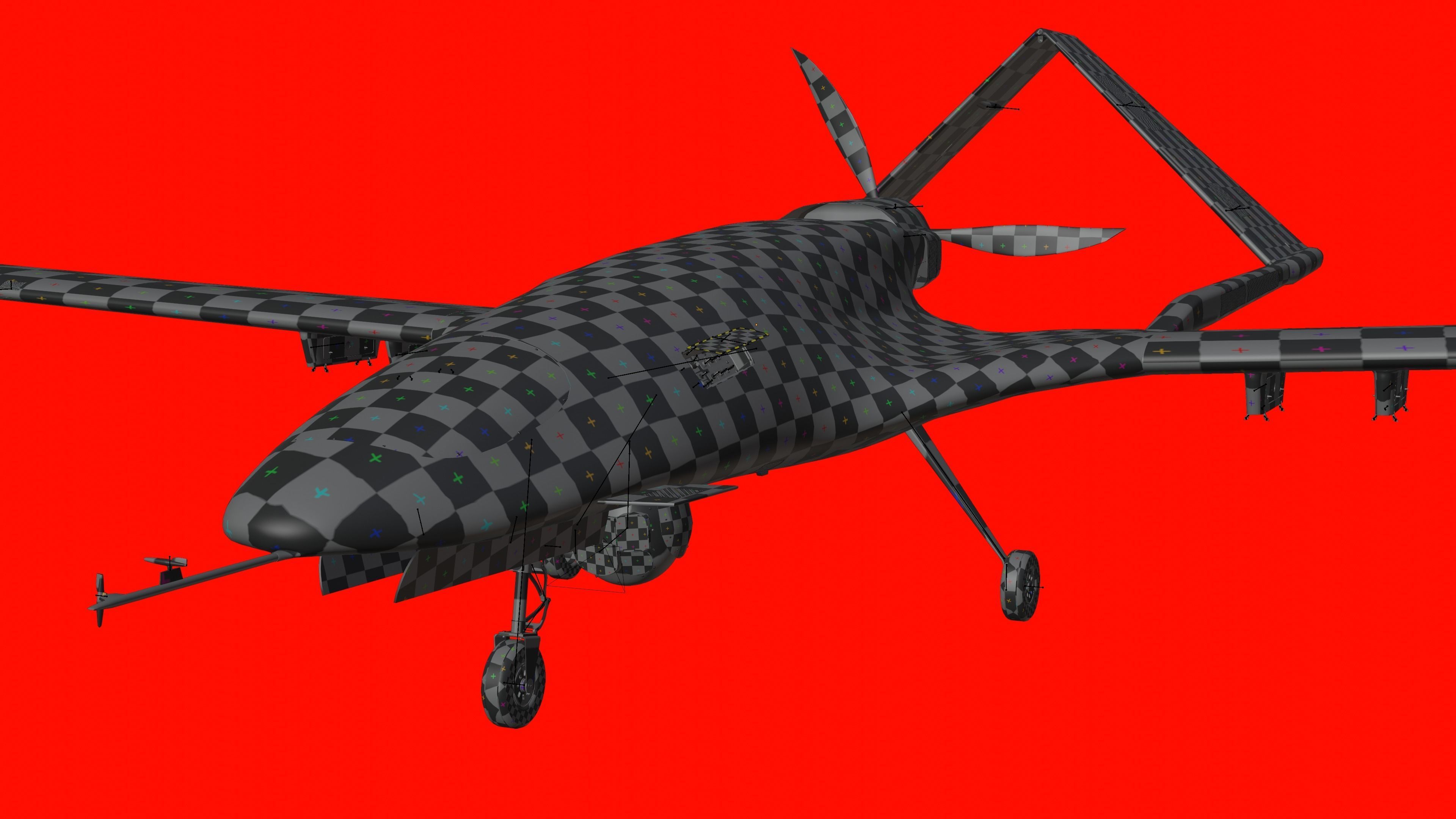 Bayraktar TB2  Low-poly 3D model_37