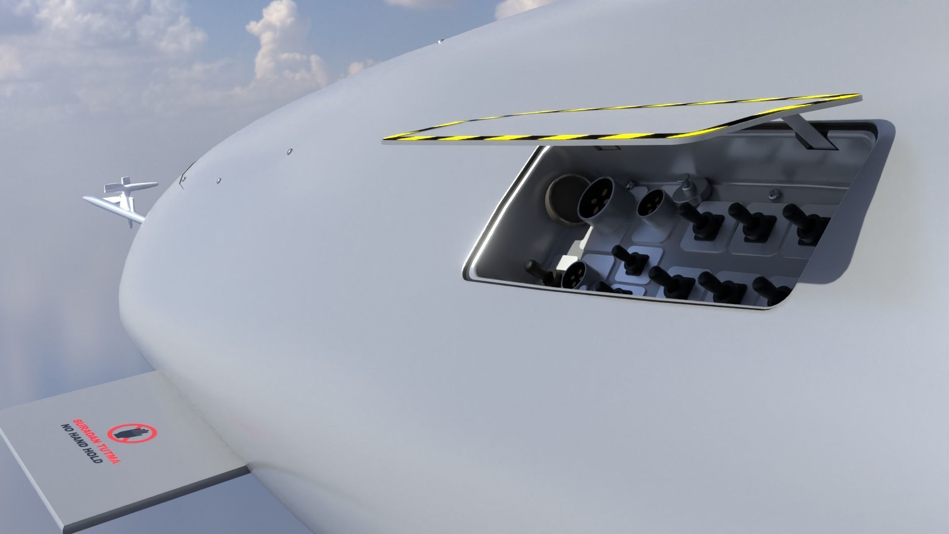 Bayraktar TB2  Low-poly 3D model_17