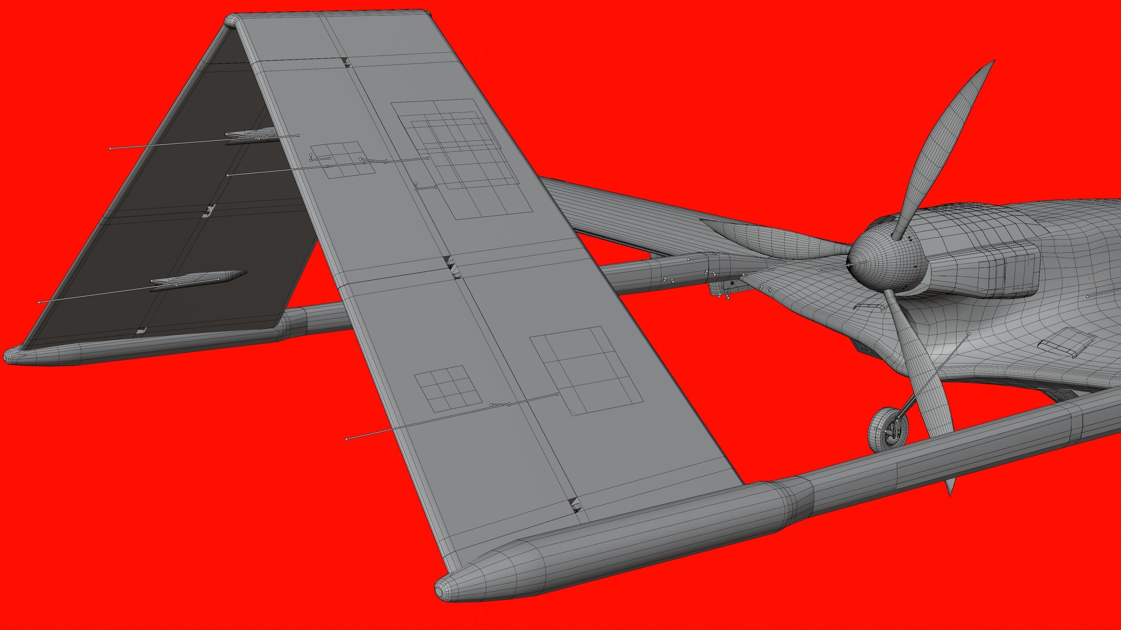 Bayraktar TB2  Low-poly 3D model_34