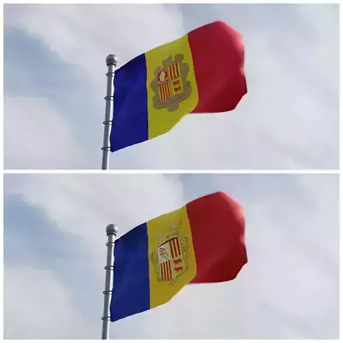 Animated Andorra Flags 3D model